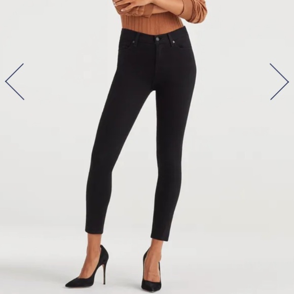 7 for All Mankind High Waist Skinny Black Jeans - Picture 2 of 7